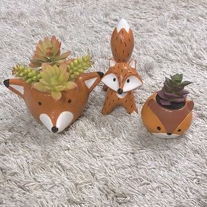 Fall Ceramic Fox Decor
